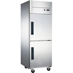 Commercial Freezer Stainless Steel Upright cabinet Split door 600 litre Fan cooling | Adexa D06DF