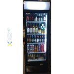 Commercial Bottle cooler Upright 382 litres Static cooling Hinged glass door Black/White Canopy light | Adexa LG382B