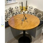 Black Table base Round Ø18'' Bar height Sandtex coating | Adexa T18RBARH