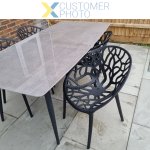 Bistro Dining Chair Plastic Black Indoors & Outdoors | Adexa WW030BLACK