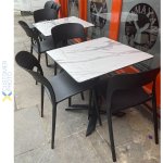 Bistro Dining Chair Plastic Black Indoors & Outdoors | Adexa WW053BLACK