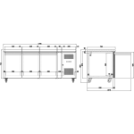Commercial Freezer counter Ventilated 3 doors Depth 700mm | Adexa THP3100BT