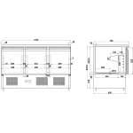 Refrigerated Counter 3 doors | Adexa THS903S/STOP