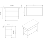 B GRADE Professional Grey and Black Workshop 3 Layer Workbench with 30mm Wooden Desktop 1200x600x850mm | Adexa TC006A B GRADE 