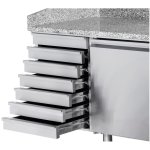 Refrigerated pizza preparation table 2 door 7 neutral drawers | Adexa THPZ2610TN